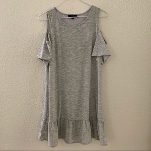 Grey Mini Off-the-Shoulder Dress